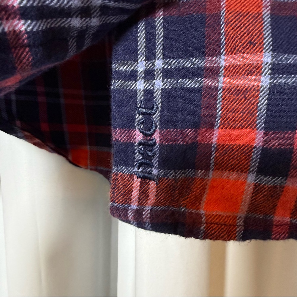 Pact Organic Cotton Plaid Flannel Shirt Womens Medium Blue Red - Picture 8 of 13